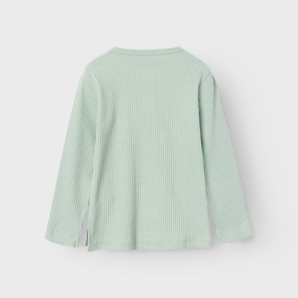 Lil'Atelier Langarm Shirt - jade gerippt