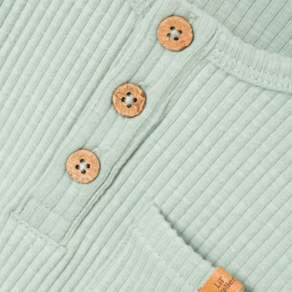 Lil'Atelier Langarm Shirt - jade gerippt