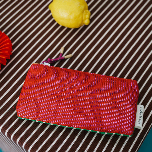 Sticky Lemon pencil case - better together - mesh red