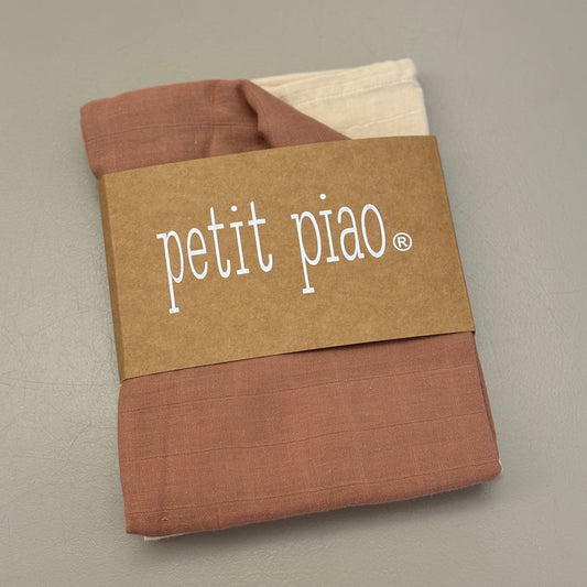 Petit Piao Swaddles 40x40 - altrosa/beige - 2 Stück