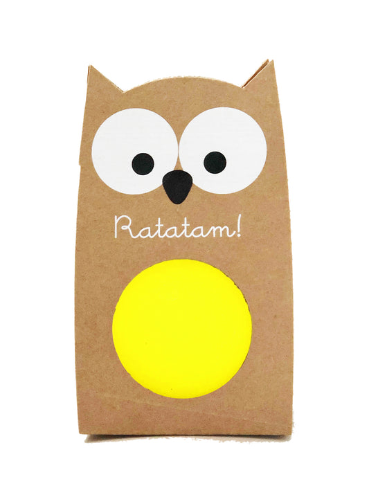 Ratatam Flummi - Owl Bouncy Ball - Gelb 57 mm