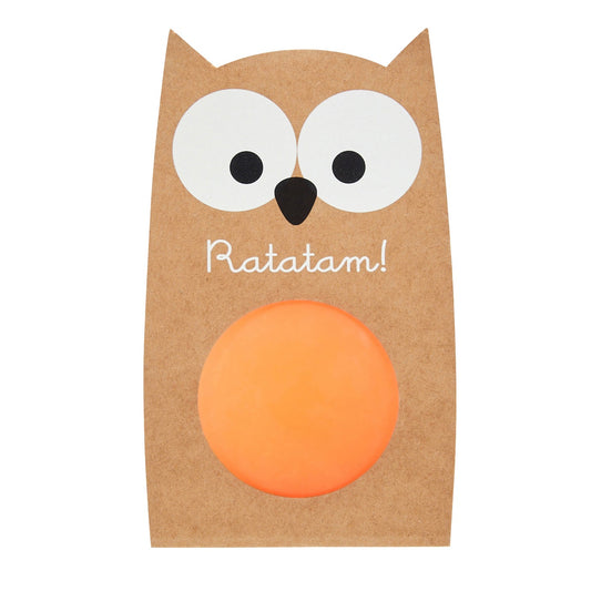 Ratatam Flummi - Owl Bouncy Ball - Orange 57 mm