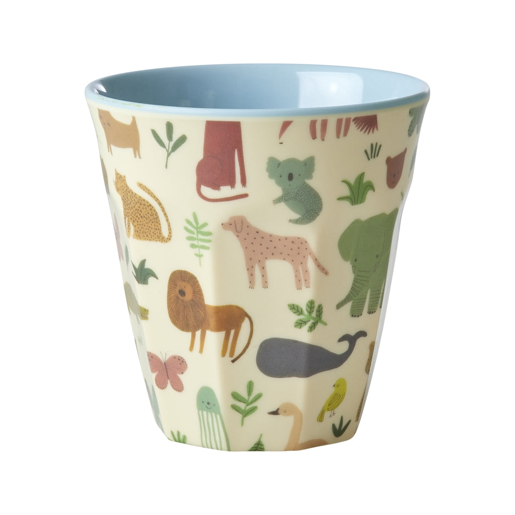 Rice Mittelgroßer Becher - Sweet Jungle Print - Blau